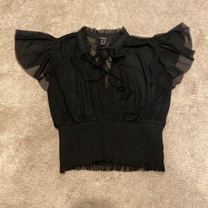 Medium Forever 21 sheer black crop top